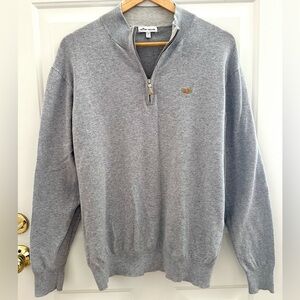 Peter Millar Men’s Crown Comfort Light Gray 1/4 Zip Sweater